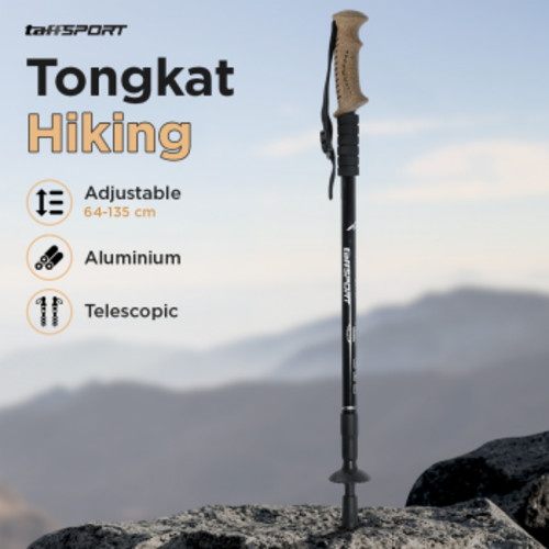 TaffSPORT Tongkat Hiking Telescopic Trekking Pole Antishock 135cm - 7075