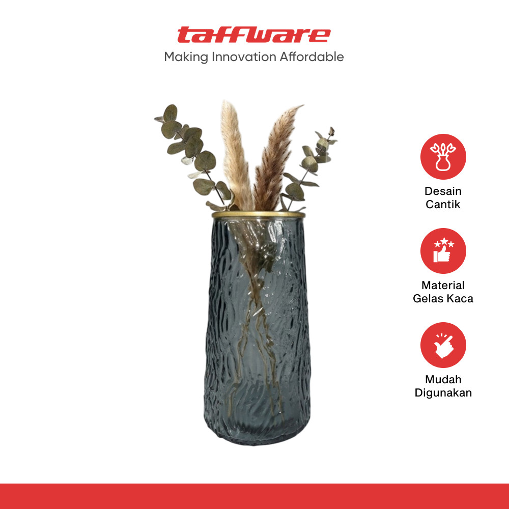 TaffHOME Vas Bunga Dekorasi Interior Ruang Tamu Motif Kulit Kayu – YF963