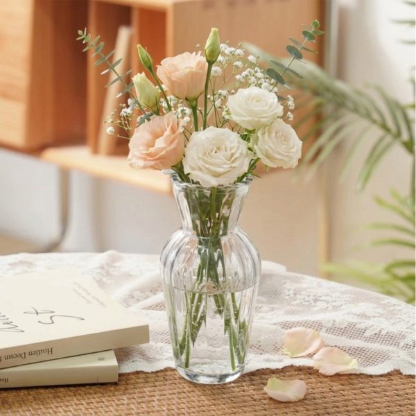 TaffHOME Vas Bunga Kaca Bening Nordic Bottle Vase Flower Pot - MBF-15