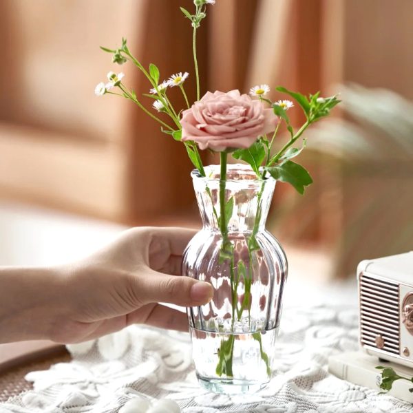 TaffHOME Vas Bunga Kaca Bening Nordic Bottle Vase Flower Pot - MBF-15
