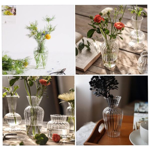 TaffHOME Vas Bunga Kaca Bening Nordic Bottle Vase Flower Pot - MBF-15