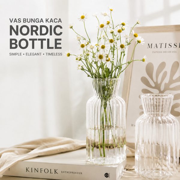 ginee_20260915171530362_8811328120.jpg TaffHOME Vas Bunga Kaca Bening Nordic Bottle Vases Flower Pot - MBF-13