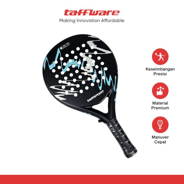 ginee_20260915171700814_1778027278.jpg TaffSPORT Raket Padel Round Carbon Fiber 3.6cm Thickness 365g - 4018