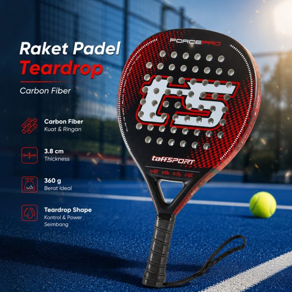 ginee_20260915171716749_9611276027.jpg TaffSPORT Raket Padel Teardrop Carbon Fiber 3.8cm Thickness 360g - 4013