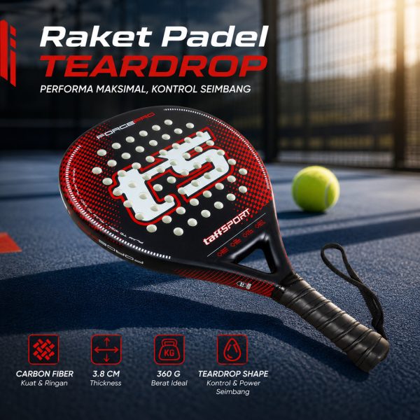 ginee_20260915171716888_8860444244.jpg TaffSPORT Raket Padel Teardrop Carbon Fiber 3.8cm Thickness 360g - 4013