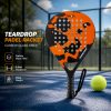 TaffSPORT Raket Padel Teardrop Carbon Glass Fiber 3.8cm Thickness 360g - 4003