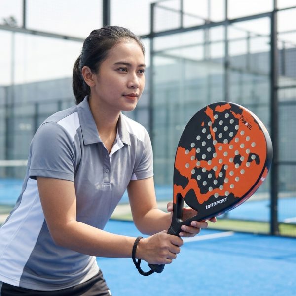 TaffSPORT Raket Padel Teardrop Carbon Glass Fiber 3.8cm Thickness 360g - 4003