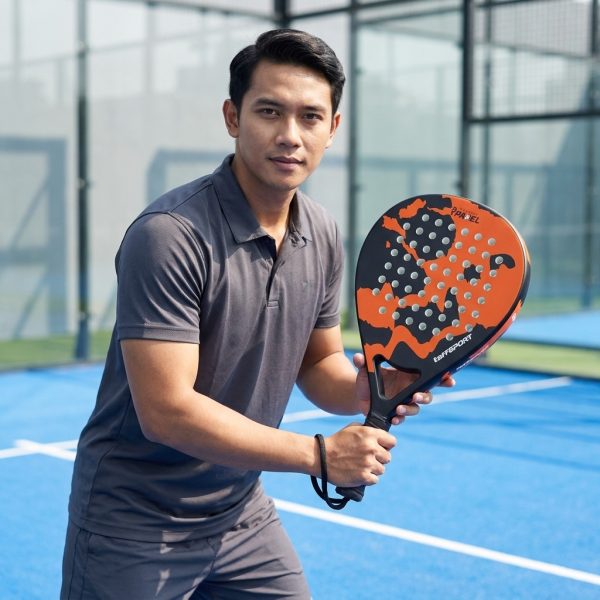 TaffSPORT Raket Padel Teardrop Carbon Glass Fiber 3.8cm Thickness 360g - 4003