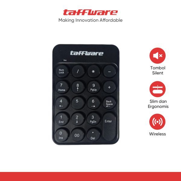Taffware Keyboard Numeric Numpad Mini 2.4GHz Silent 19 Keys - Q9
