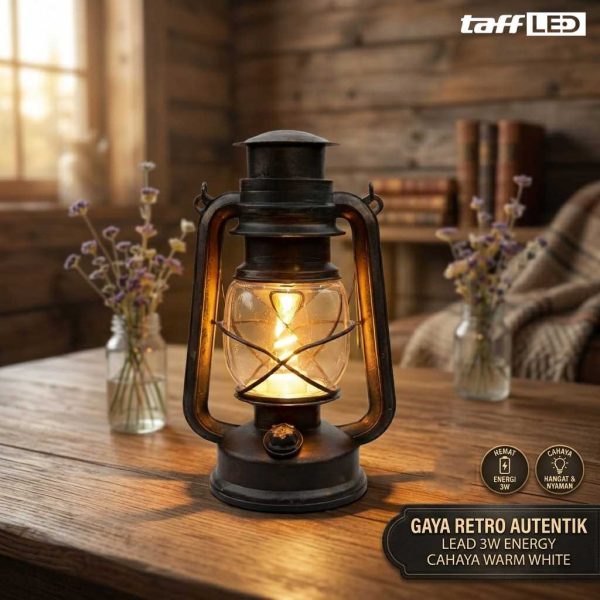 ginee_20260915174933163_8072414103.jpg TaffLED Lampu Teplok LED Retro Kerosene Lamp Antique Warm White 3W - RZ001