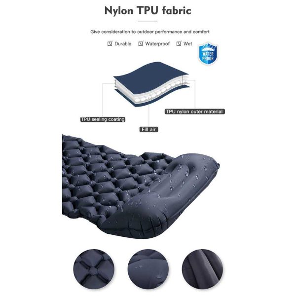 TaffSPORT Kasur Matras Angin Manual Sleeping Pad Waterproof Single - SB-14