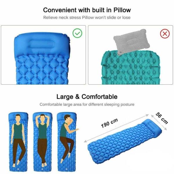 TaffSPORT Kasur Matras Angin Manual Sleeping Pad Waterproof Single - SB-10