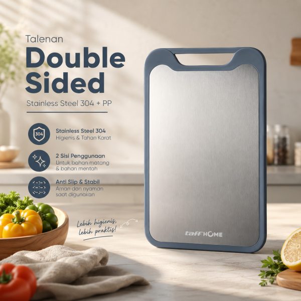ginee_20260915181638698_1222782286.jpg TaffHOME Talenan Cutting Board Stainless Steel PP Double Sided - B025