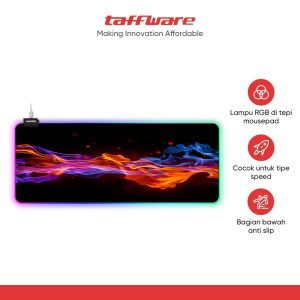 TaffGEAR Mouse Pad Gaming XL Illuminated RGB LED Desk Mat 800x300x4mm