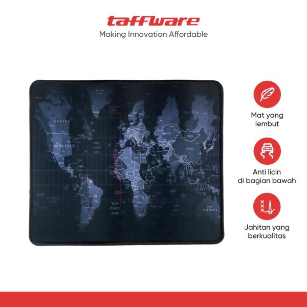 ginee_20260929144806272_7000385476.jpg TaffGEAR Gaming Mouse Pad Desk Mat Peta Dunia Anti Slip Waterproof - MP002