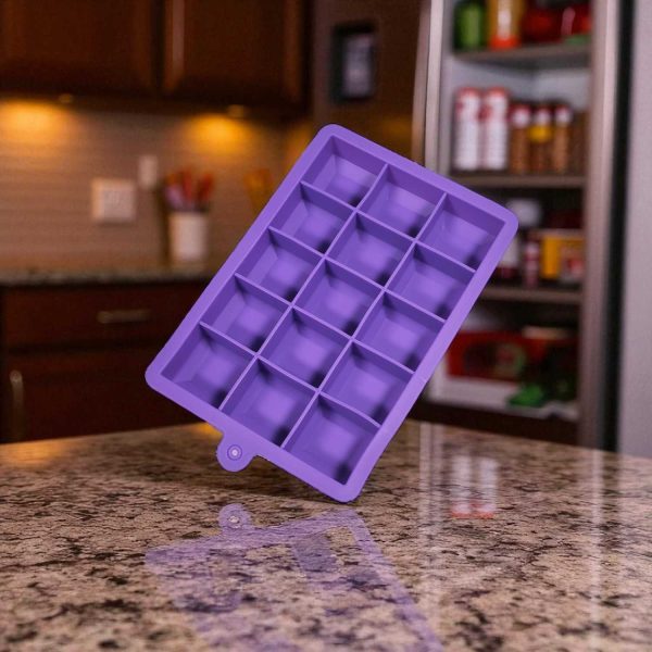 TaffHOME Cetakan Es Batu Silikon Kotak 15 Grid Ice Cube Tray - DY0971