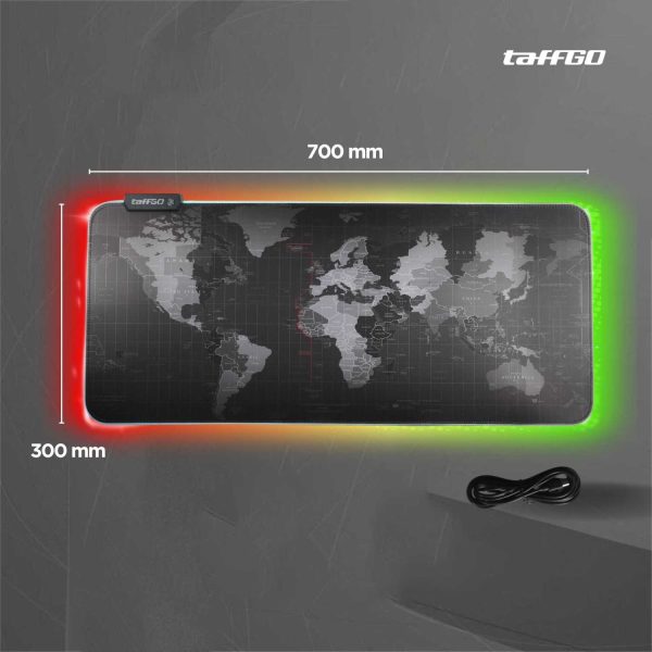 TaffGEAR Mouse Pad Gaming XL RGB LED Peta Dunia Desk Mat - GMS-WT-5