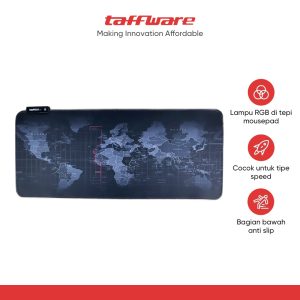 ginee_20260929151610399_5342174347.jpg TaffGEAR Mouse Pad Gaming XL RGB LED Peta Dunia Desk Mat - GMS-WT-5