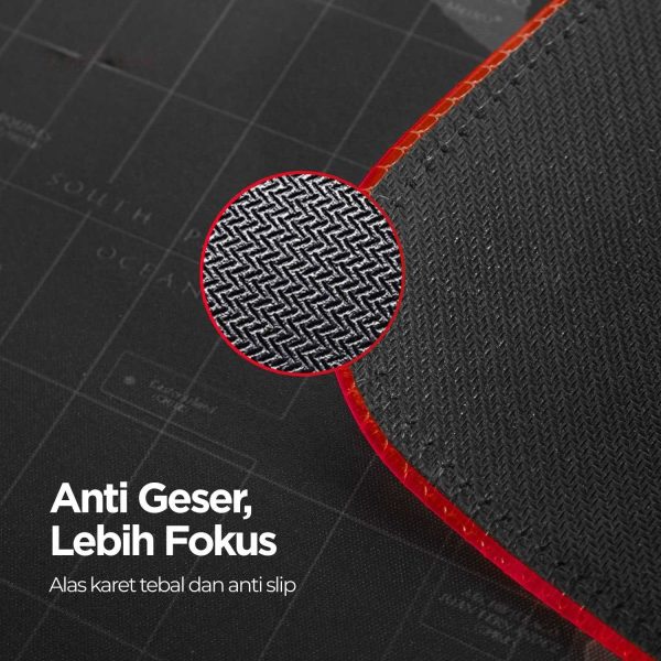 TaffGEAR Mouse Pad Gaming XL RGB LED Peta Dunia Desk Mat - GMS-WT-5