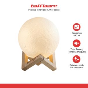 Taffware HUMI Air Humidifier Ultrasonic 3D Moon RGB Night Light 880ml - AX-08