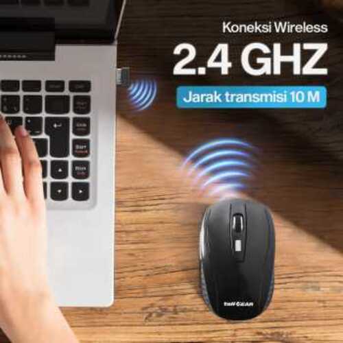 TaffGEAR Mouse Wireless Optical 2.4GHz Ergonomis Portable 6Key 1600DPI - AA-01