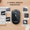 TaffGEAR Mouse Wireless Optical 2.4GHz Ergonomis Portable 6Key 1600DPI - AA-01