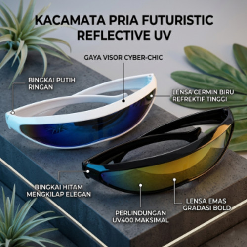 ginee_20260929152216689_6994188539.jpg TaffSPORT Kacamata Pria Futuristic Sunglasses Anti Reflective UV - TF267