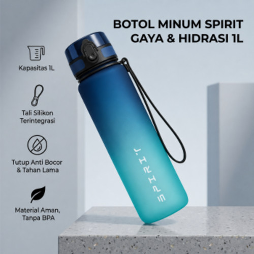ginee_20260929152321286_1372234895.jpg TaffSPORT Botol Minum Sport Water Frosted Bottle with Lanyard 1L - 8691