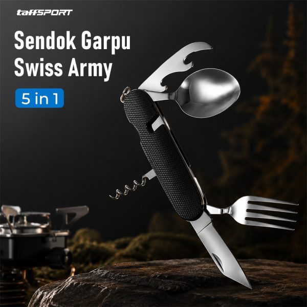 ginee_20260929152410541_8682164111.jpg TaffSPORT Sendok Garpu Pisau Swiss Camping Tools Pocket Knife EDC 5in1 - A008