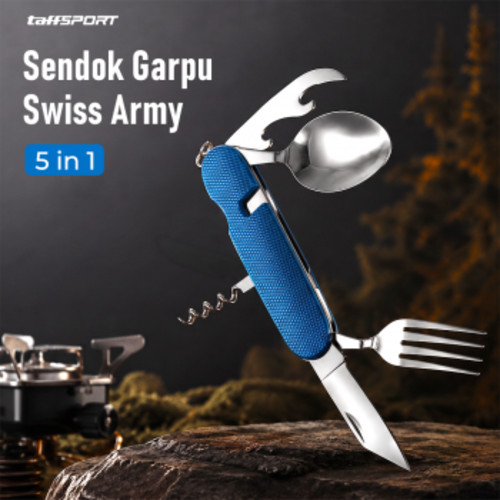 ginee_20260929152410769_8032113555.jpg TaffSPORT Sendok Garpu Pisau Swiss Camping Tools Pocket Knife EDC 5in1 - A008