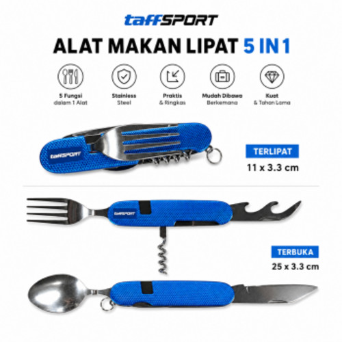ginee_20260929152411191_1536411359.jpg TaffSPORT Sendok Garpu Pisau Swiss Camping Tools Pocket Knife EDC 5in1 - A008