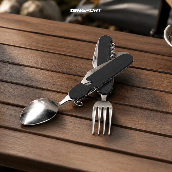 ginee_20260929152411311_3906606545.jpg TaffSPORT Sendok Garpu Pisau Swiss Camping Tools Pocket Knife EDC 5in1 - A008